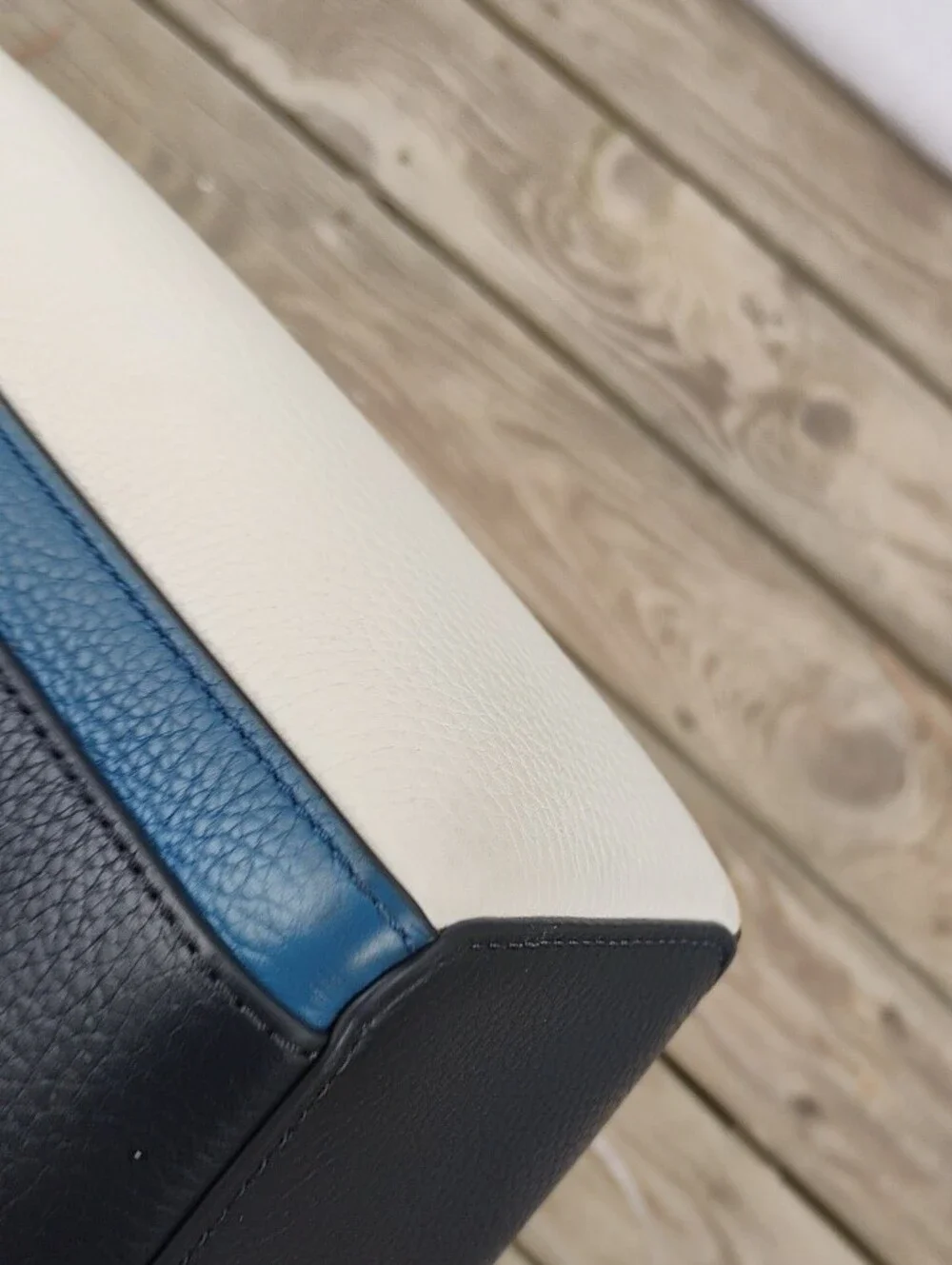 Michael Kors Gemma Sm Satchel Navy, Bright Blue & White Pebbled Leather Satchel